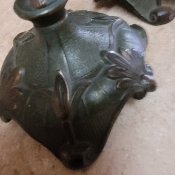 antique bronze candle stick holder set of 2 candle sticks - Picture 8 of 10